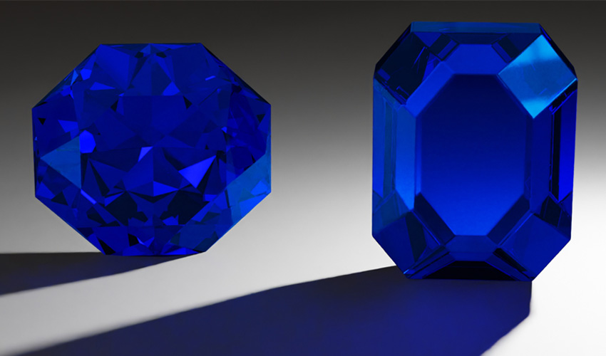 Blue gemstones.