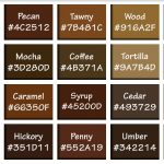 Shades of Brown & Names, with HEX, RGB Color Codes