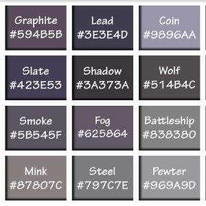 Shades of Black & Names with HEX, RGB Color Codes