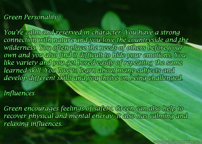 Green personality.