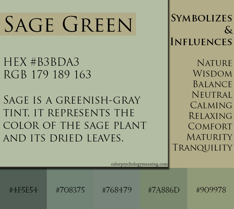 Sage green color, meaning and symbolism.