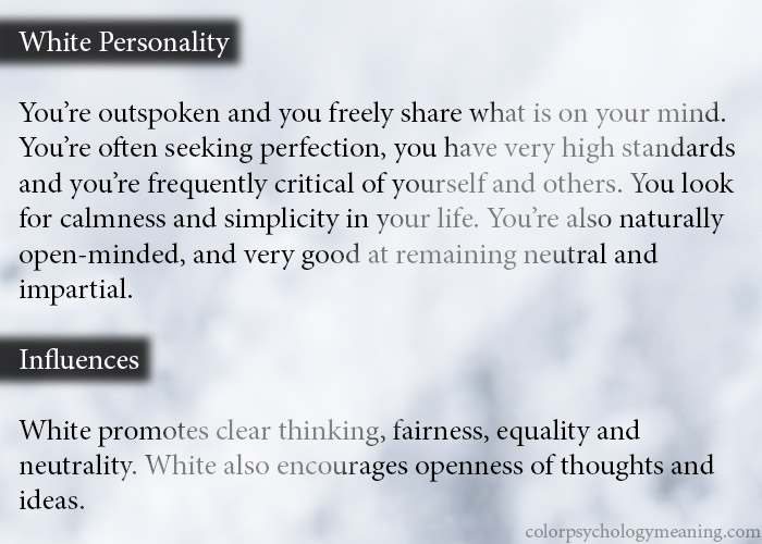 White color personality and psychology.