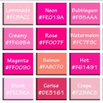 Shades of Pink & Names with HEX, RGB Color Codes