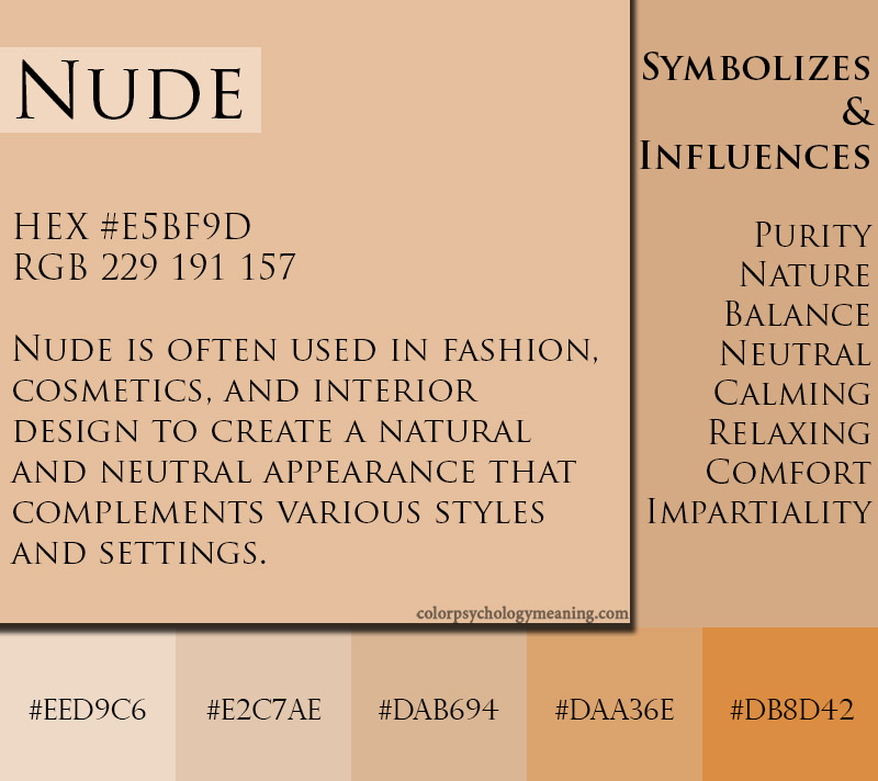 Color nude meaning, hex codes, and symbolism.