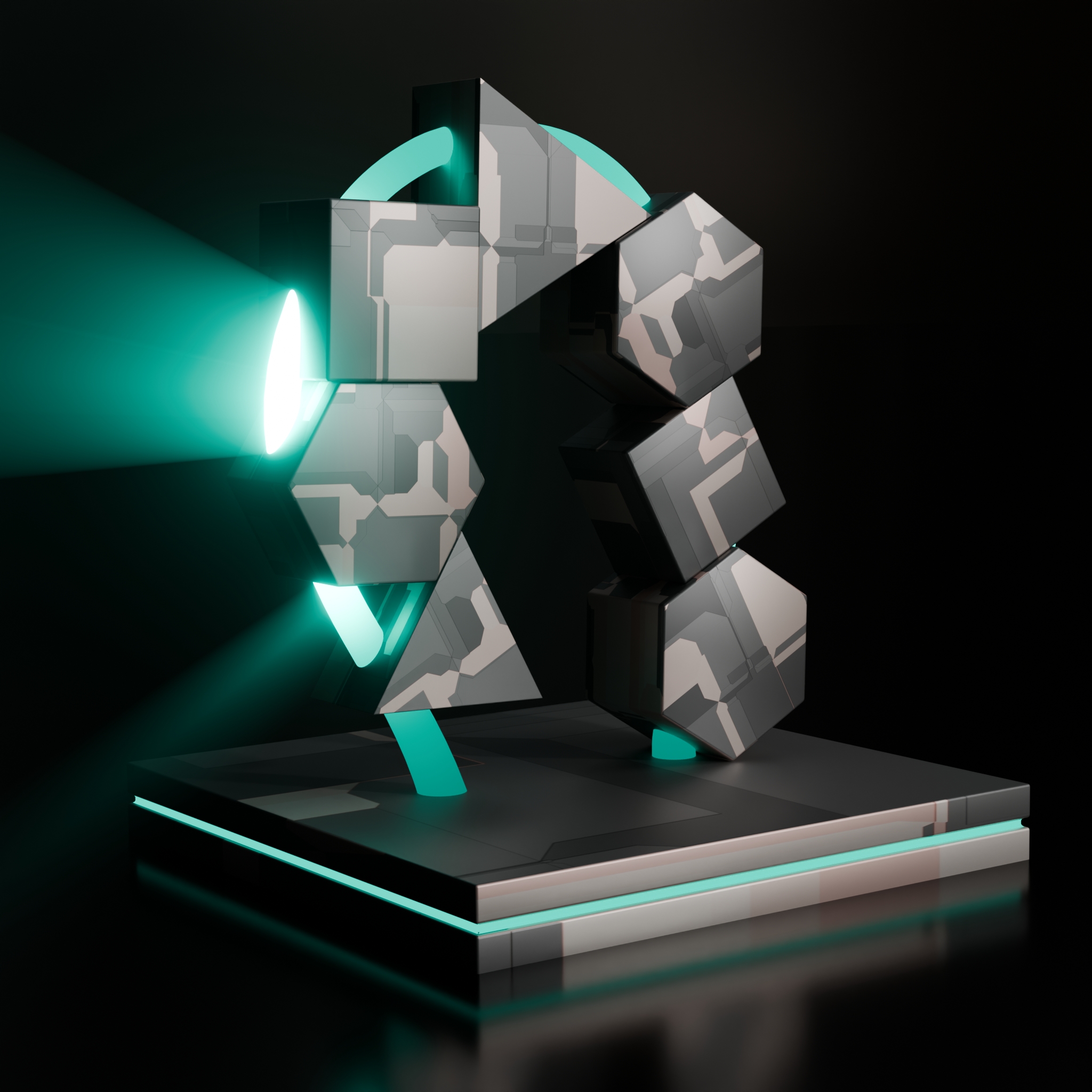 Power Equilibrium – Geometric 3D Sculpture | Color Psychology Motivational Art | Flow State - Image 3
