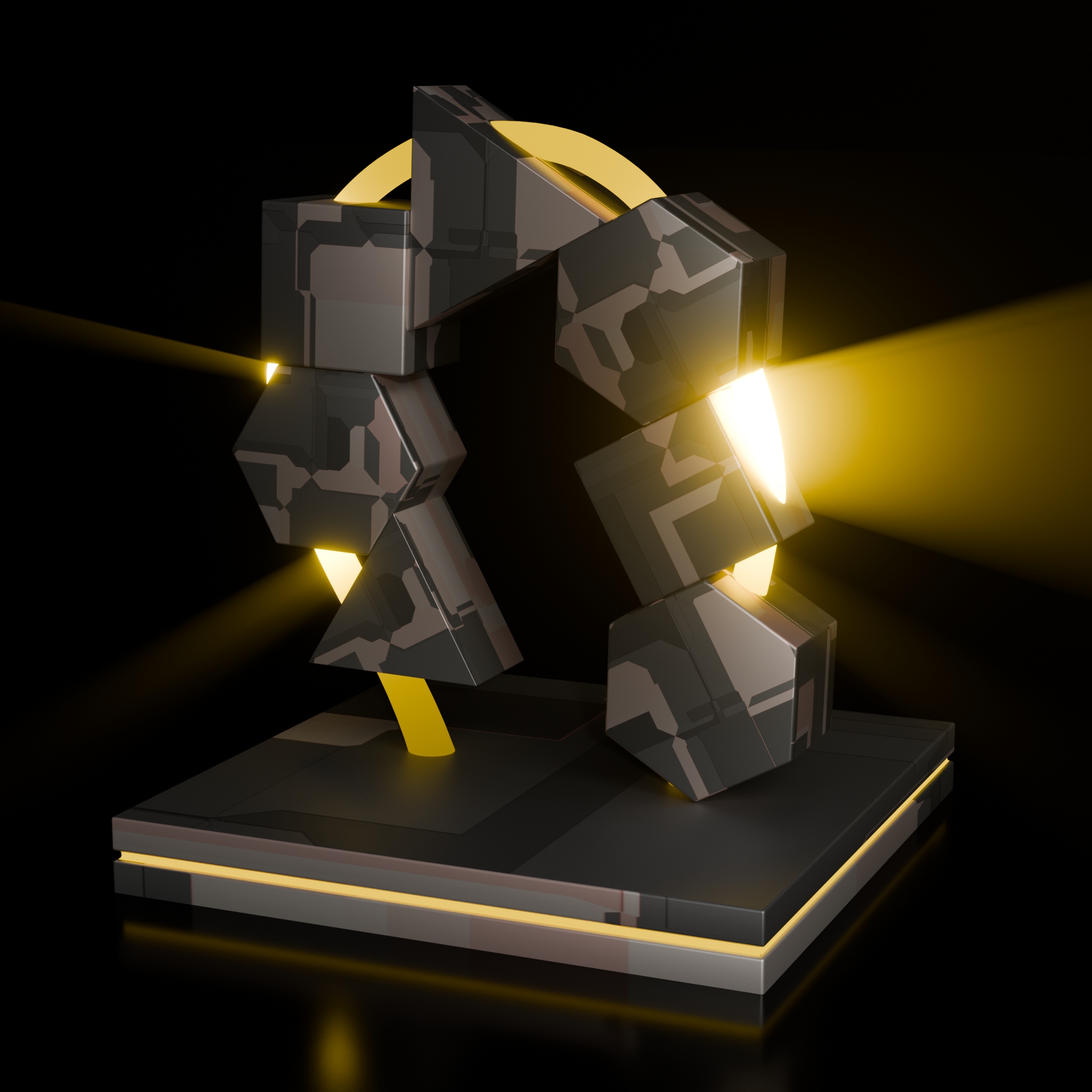 Power Equilibrium – Geometric 3D Sculpture | Color Psychology Motivational Art | Harmony Core - Image 3