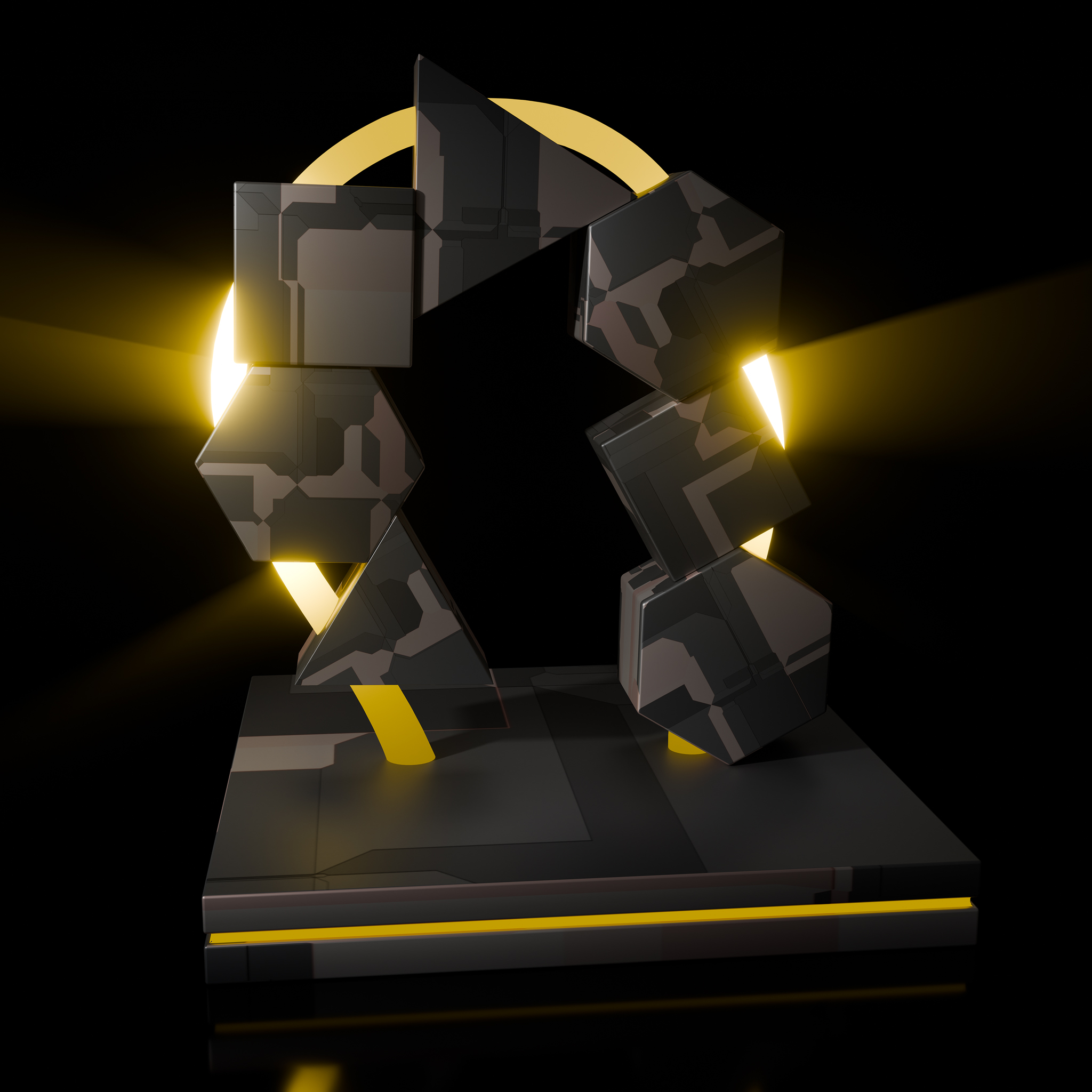 Power Equilibrium – Geometric 3D Sculpture | Color Psychology Motivational Art | Harmony Core