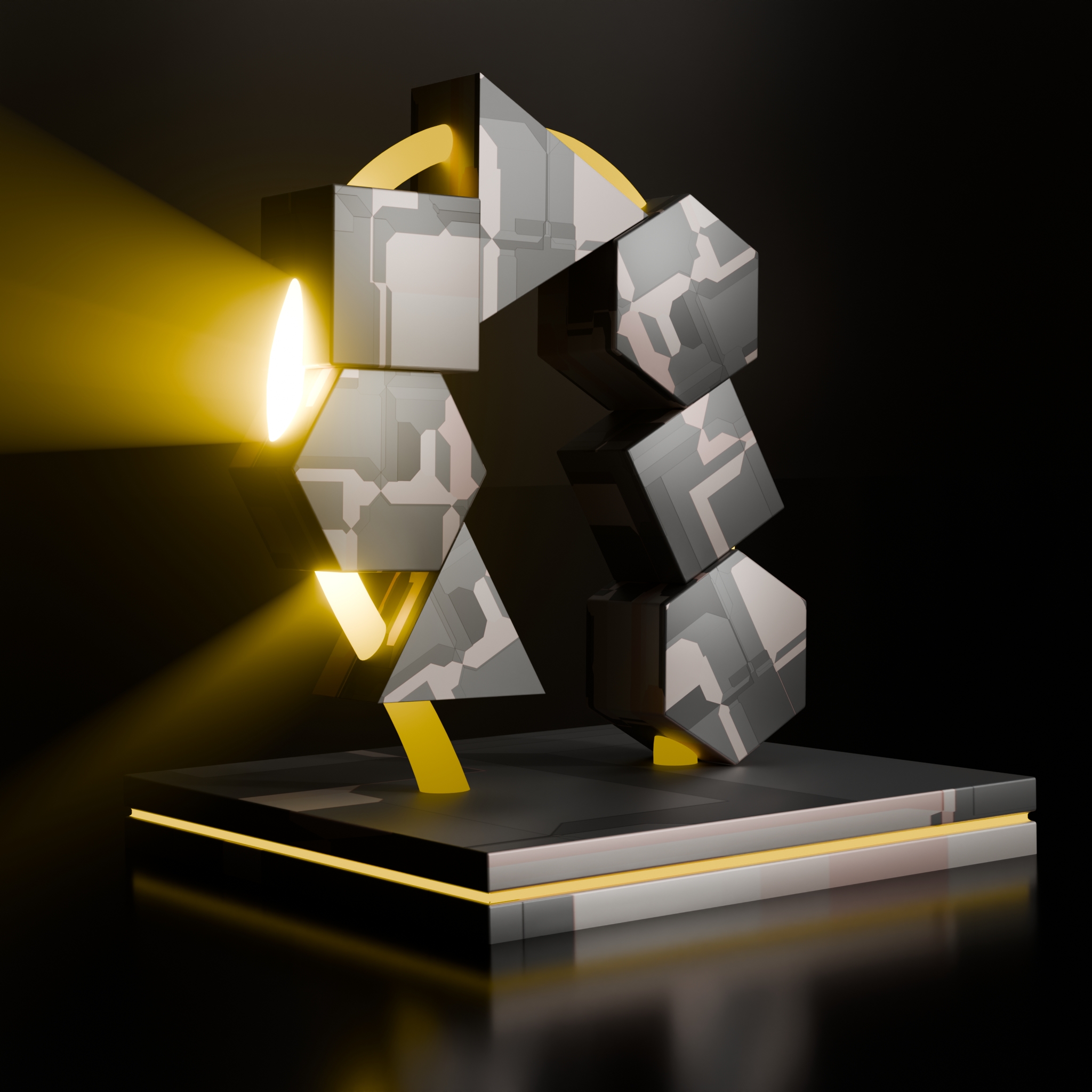 Power Equilibrium – Geometric 3D Sculpture | Color Psychology Motivational Art | Harmony Core - Image 2