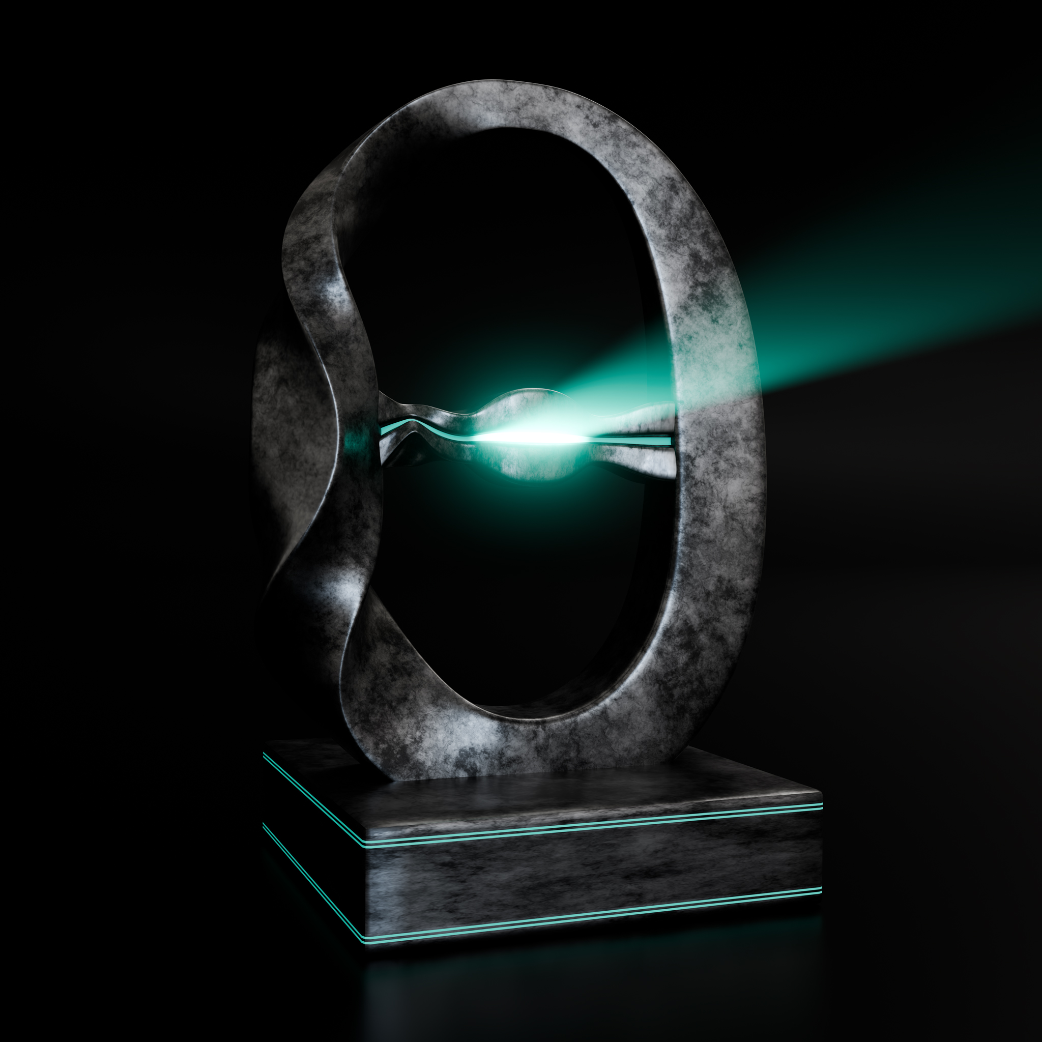 Unity Arc – Flowing Energy Ring Sculpture with Glowing Core | Color Psychology Edition | Flow State - Image 3