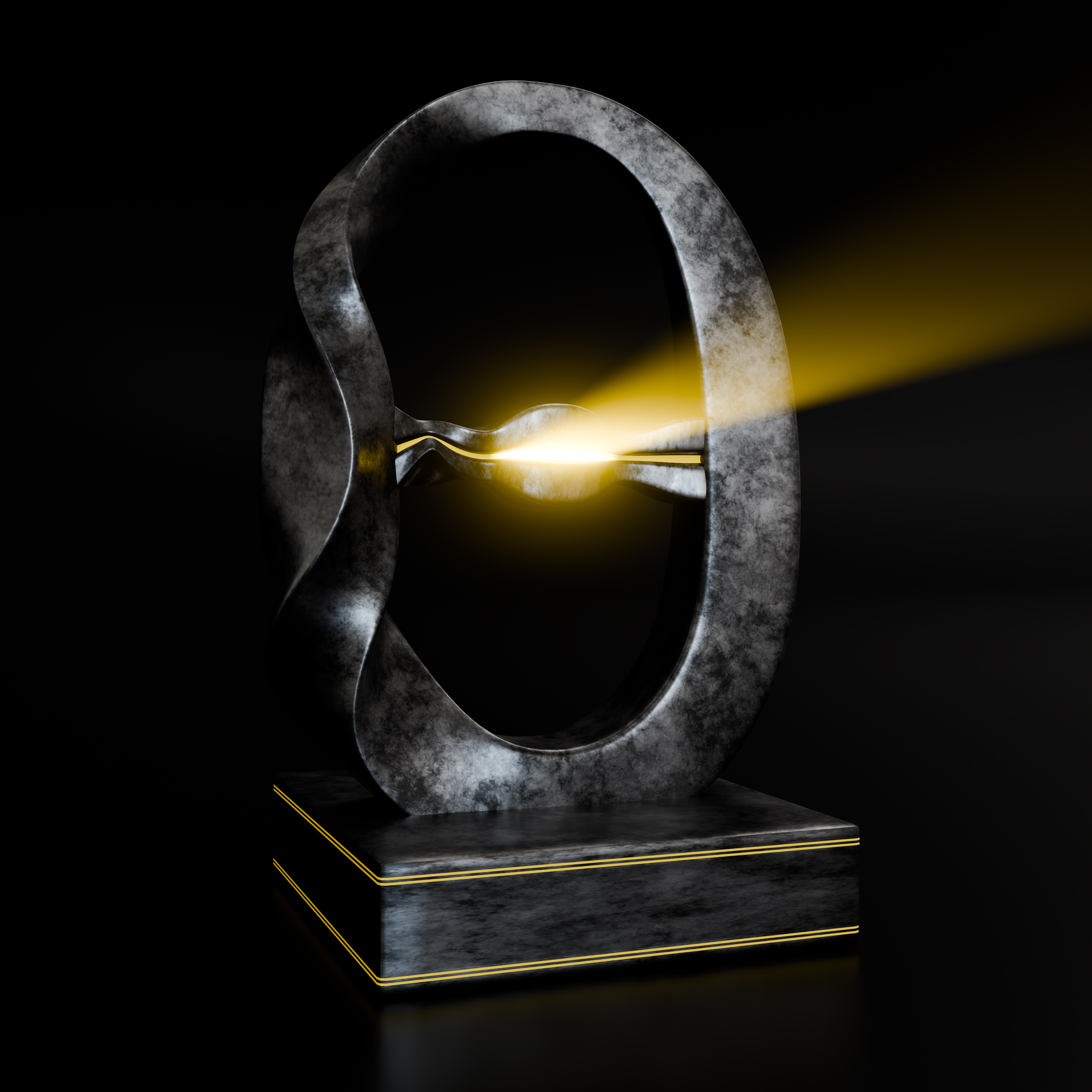Unity Arc – Flowing Energy Ring Sculpture with Glowing Core | Color Psychology Edition | Harmony Core - Image 3
